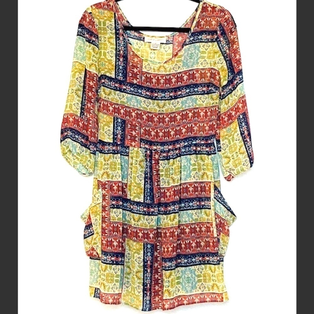 Band of Gypsies | Colorful Tunic Top w/ Pockets Sm